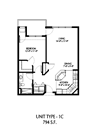 1 Bedroom Floor Plan